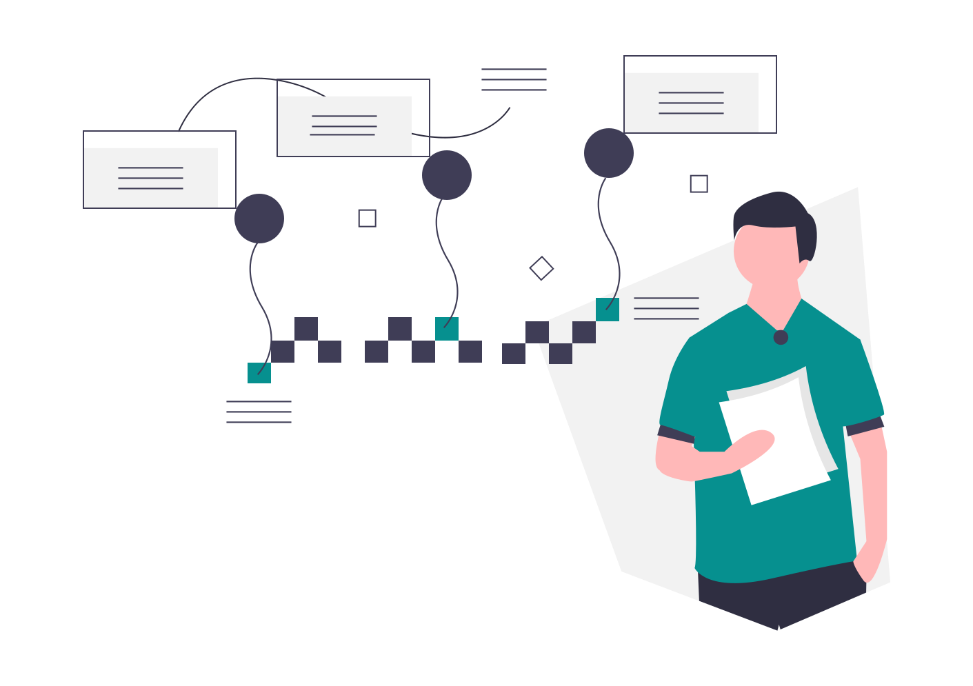 Person stading around quality resources